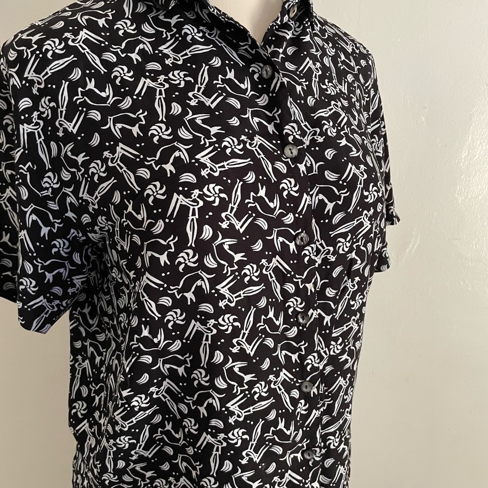 Black and White Bone Pattern Blouse